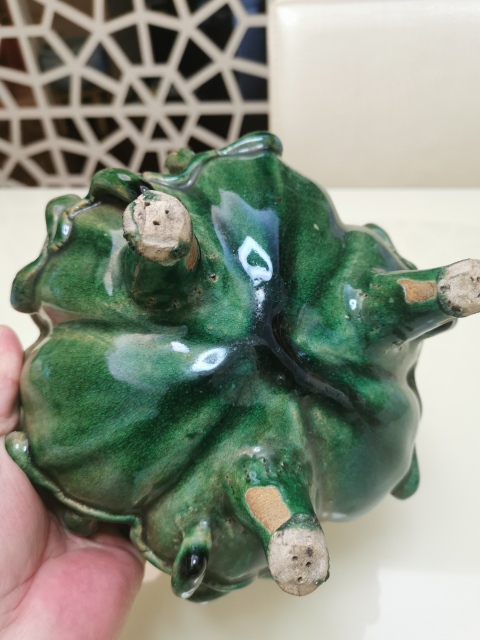 古玩陶瓷窯變釉三足香爐拍賣，當前價格1680元