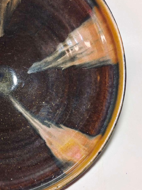 古玩陶瓷山西窯口黑釉鐵銹斑紋斗笠碗拍賣，當前價格39999元