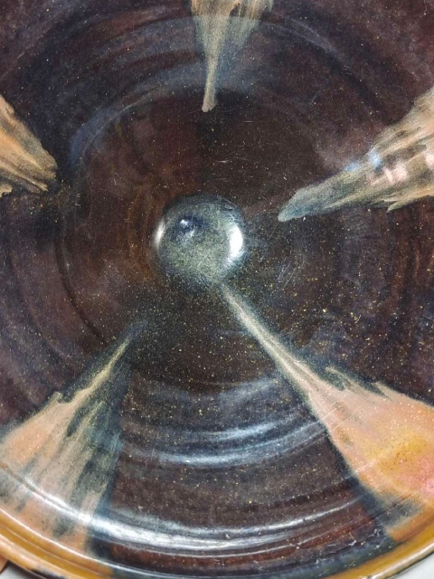 古玩陶瓷山西窯口黑釉鐵銹斑紋斗笠碗拍賣，當前價格39999元