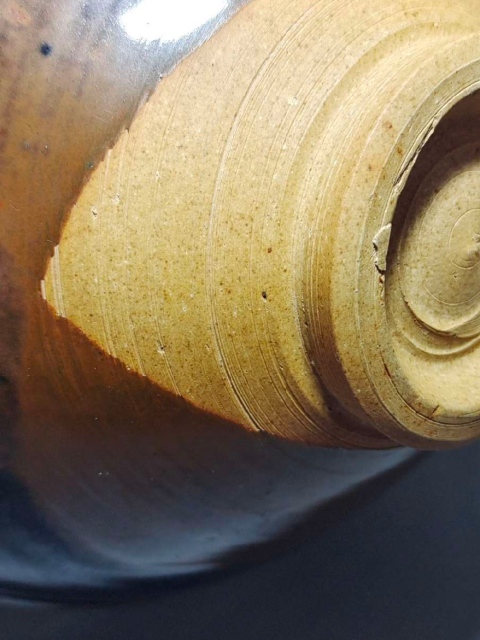 古玩陶瓷山西窯口黑釉鐵銹斑紋斗笠碗拍賣，當前價格39999元