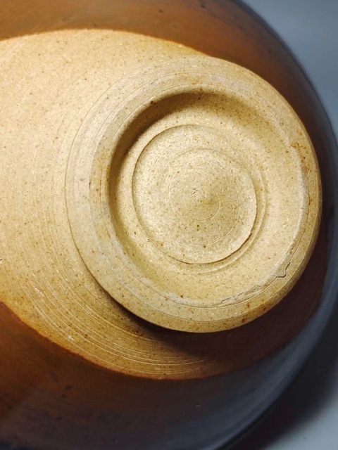 古玩陶瓷山西窯口黑釉鐵銹斑紋斗笠碗拍賣，當前價格39999元