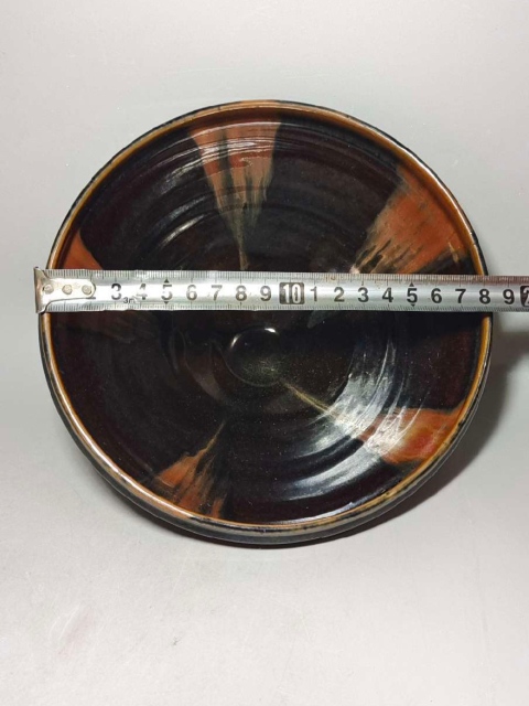 古玩陶瓷山西窯口黑釉鐵銹斑紋斗笠碗拍賣，當前價格39999元