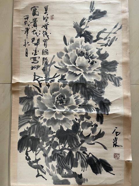 古玩字畫石泉款寫意花鳥（牡丹圖）拍賣，當(dāng)前價格5800元
