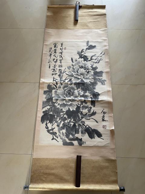 古玩字畫石泉款寫意花鳥（牡丹圖）拍賣，當(dāng)前價格5800元