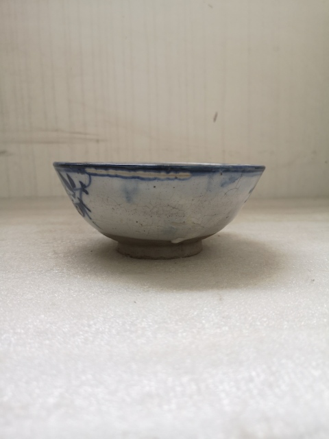 古玩陶瓷磁州窯青花花卉紋碗拍賣,當(dāng)前價(jià)格220元