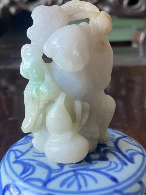 古玩玉器天然翡翠如意童子拍賣，當前價格5800元