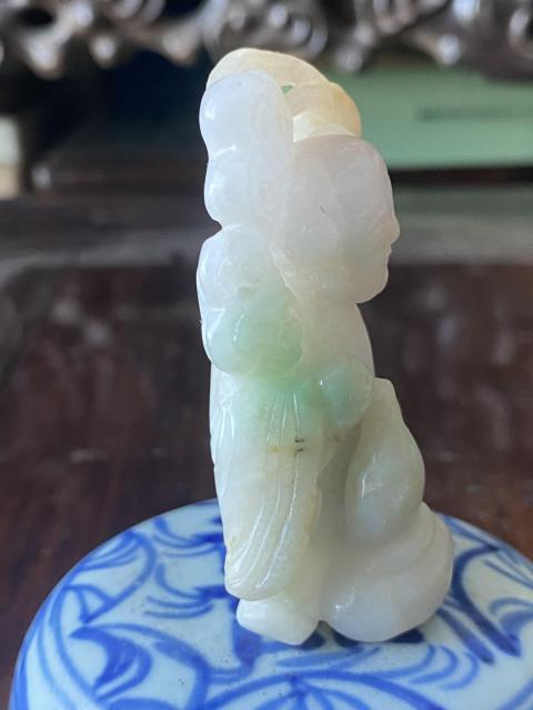 古玩玉器天然翡翠如意童子拍賣，當前價格5800元