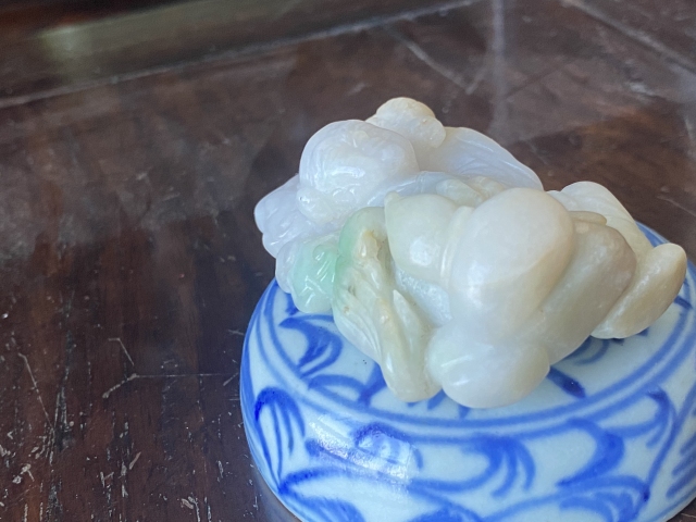 古玩玉器天然翡翠如意童子拍賣，當前價格5800元