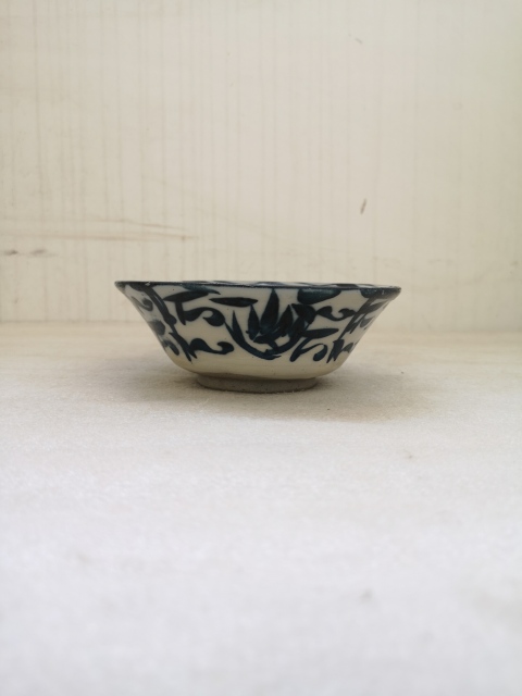 古玩陶瓷磁州窯青花花卉紋碗拍賣，當前價格298元