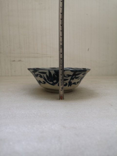 古玩陶瓷磁州窯青花花卉紋碗拍賣，當前價格298元