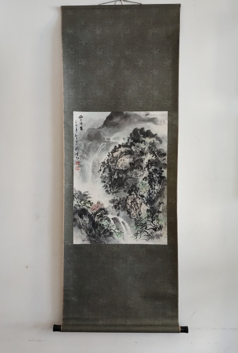 古玩字畫中美協會員福建名家潘秉超老師幽谷鳴泉立軸拍賣,當前價格1288元