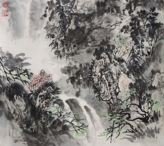 古玩字畫中美協會員福建名家潘秉超老師幽谷鳴泉立軸拍賣,當前價格1288元