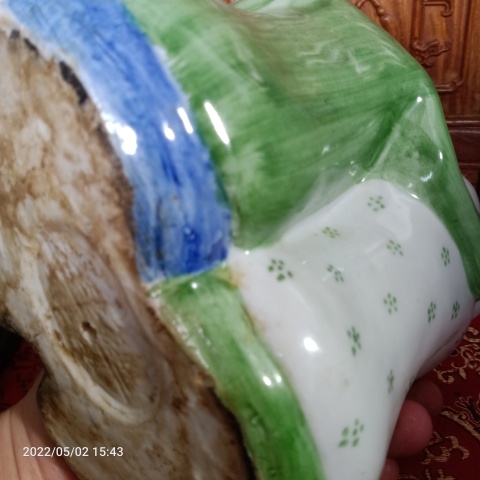 古玩陶瓷民國醴陵窯釉下五彩和合二仙塑像拍賣，當(dāng)前價(jià)格1888元