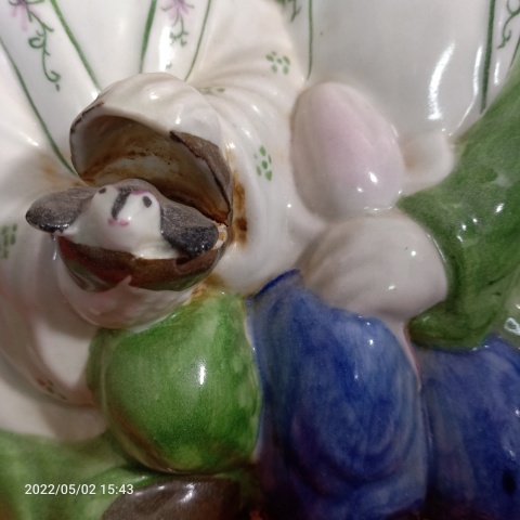 古玩陶瓷民國醴陵窯釉下五彩和合二仙塑像拍賣，當(dāng)前價(jià)格1888元