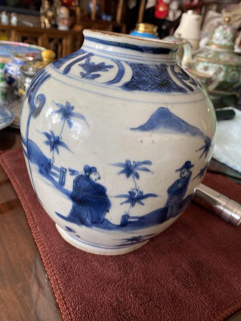 古玩陶瓷明晚期五子登科人物罐拍賣，當前價格40000元