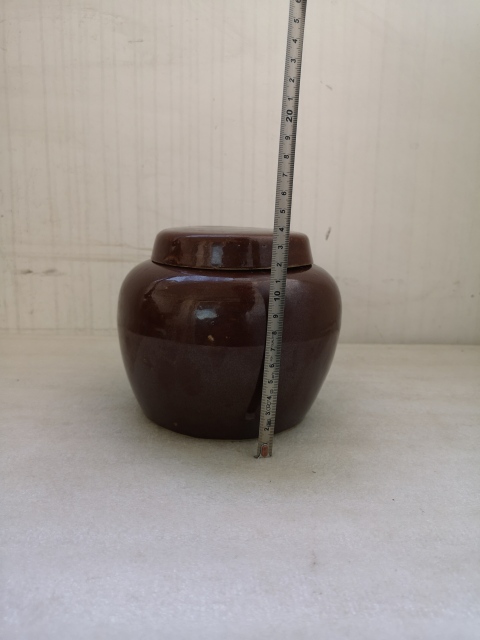 古玩陶瓷鐵銹釉蓋罐拍賣，當前價格450元