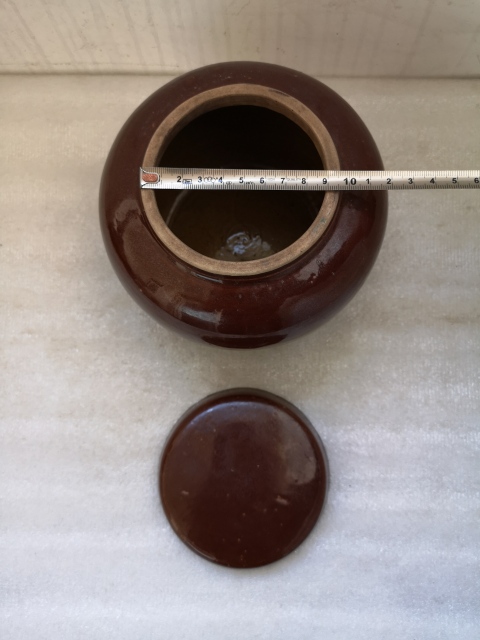 古玩陶瓷鐵銹釉蓋罐拍賣，當前價格450元