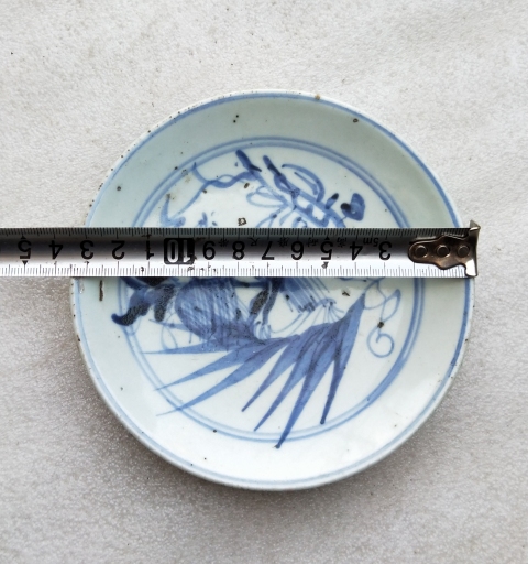 古玩陶瓷清中期 鳳紋青花盤拍賣,當前價格222元
