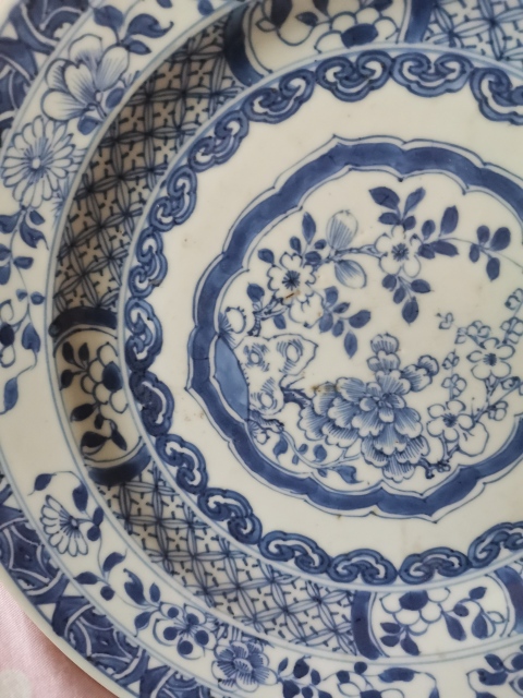 古玩陶瓷花卉紋青花盤拍賣,當前價格2800元