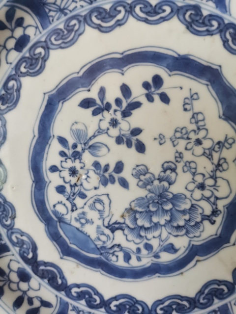 古玩陶瓷花卉紋青花盤拍賣,當前價格2800元