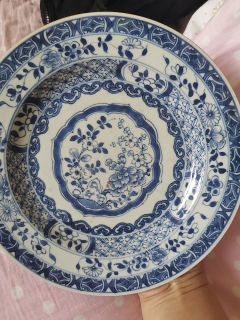 古玩陶瓷花卉紋青花盤拍賣,當前價格2800元