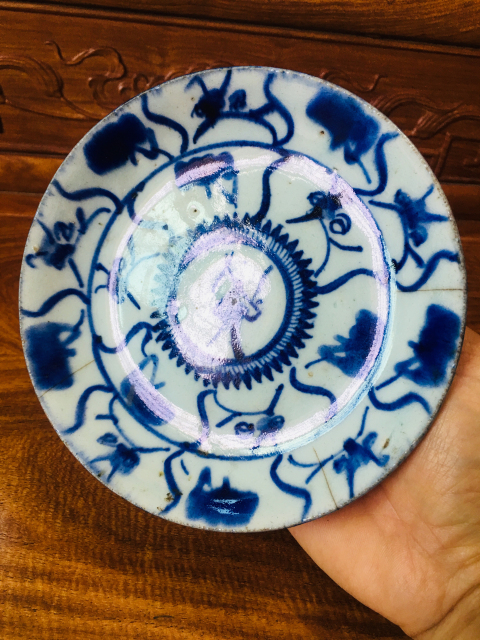 古玩陶瓷青花靈芝紋盤拍賣,當前價格0元