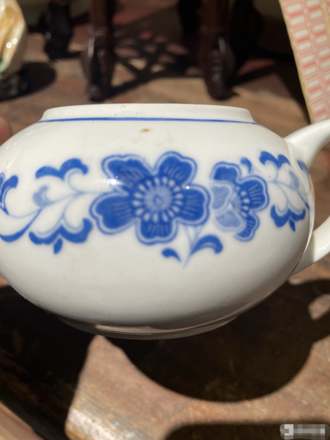 古玩陶瓷醴陵群力瓷廠花卉紋青花執壺拍賣，當前價格158元
