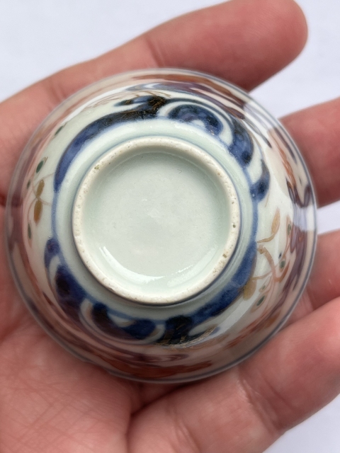 古玩陶瓷青花加彩兔子杯一對拍賣,當前價格2800元