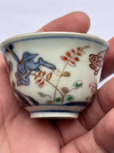 古玩陶瓷青花加彩兔子杯一對拍賣,當前價格2800元