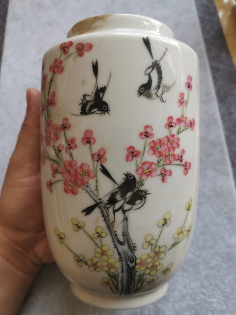 古玩陶瓷花鳥紋蓋罐拍賣,當前價格1600元