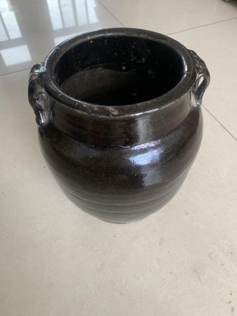 古玩陶瓷清黑釉雙系罐拍賣,當前價格1000元