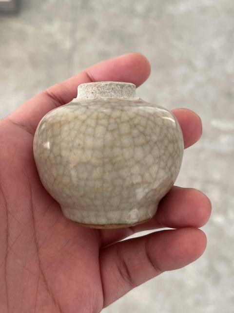 古玩陶瓷哥釉水盂一對拍賣,當前價格1200元