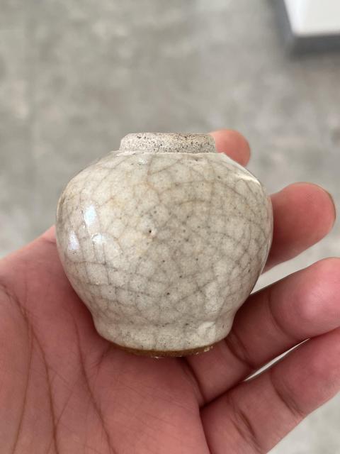 古玩陶瓷哥釉水盂一對拍賣,當前價格1200元