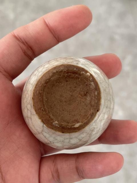 古玩陶瓷哥釉水盂一對拍賣,當前價格1200元