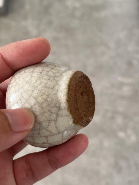 古玩陶瓷哥釉水盂一對拍賣,當前價格1200元
