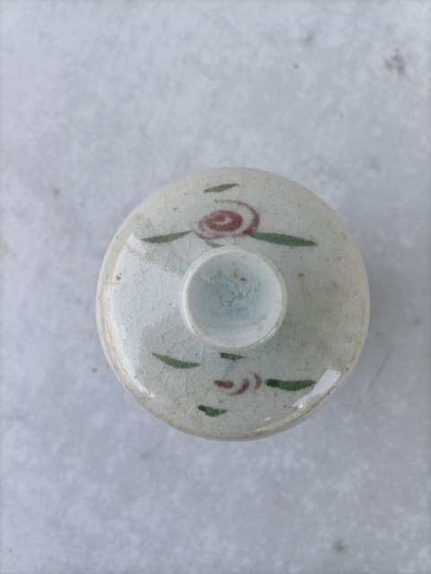 古玩陶瓷明末釉里紅瓷豆拍賣,當(dāng)前價(jià)格3200元