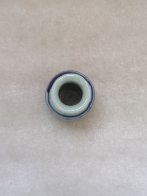 古玩陶瓷青花淡描花卉紋水盂拍賣,當前價格480元