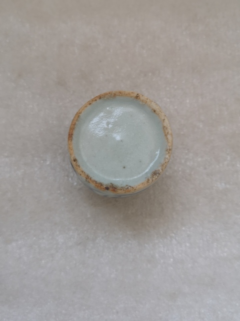 古玩陶瓷青花淡描花卉紋水盂拍賣,當前價格480元