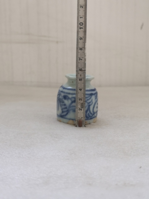 古玩陶瓷青花淡描花卉紋水盂拍賣,當前價格480元