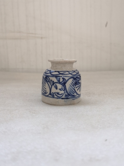 古玩陶瓷青花淡描花卉紋水盂拍賣,當前價格450元