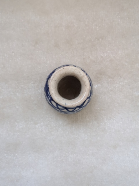 古玩陶瓷青花淡描花卉紋水盂拍賣,當前價格450元