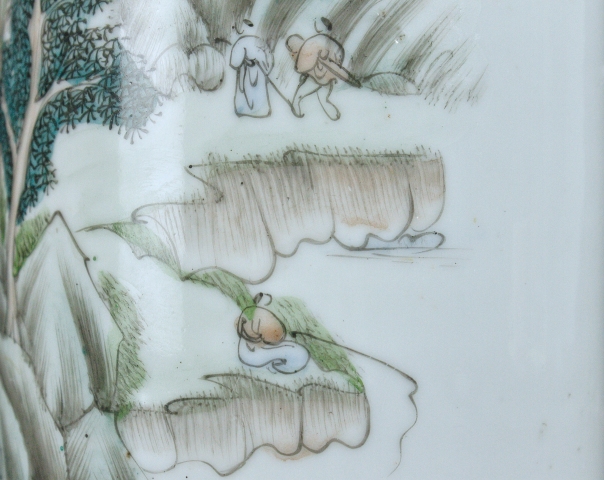 古玩陶瓷民國·「名家江新發(fā)」山水紋帽筒拍賣,當(dāng)前價(jià)格1000元