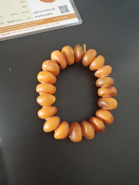 古玩玉器民國天然蜜蠟珠手串拍賣，當前價格3000元