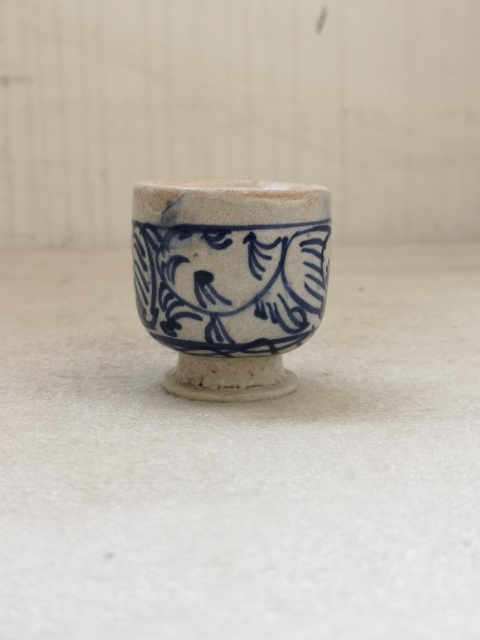 古玩陶瓷青花淡描花卉紋水盂拍賣,當前價格450元