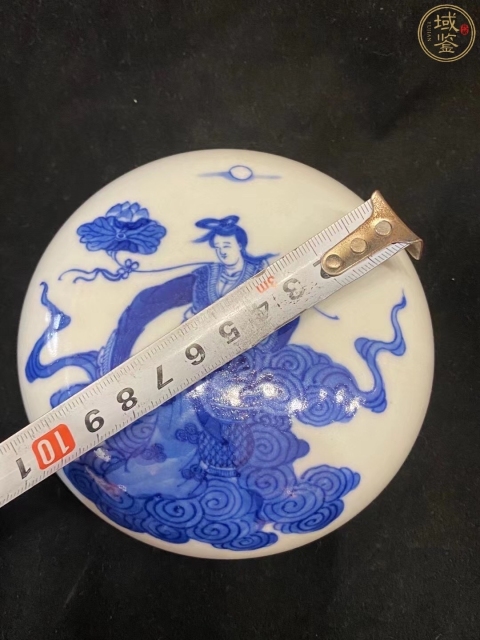 域鉴古玩】（精品文房）民国-麻姑献寿纹-青花-捧盒拍卖价格/图片