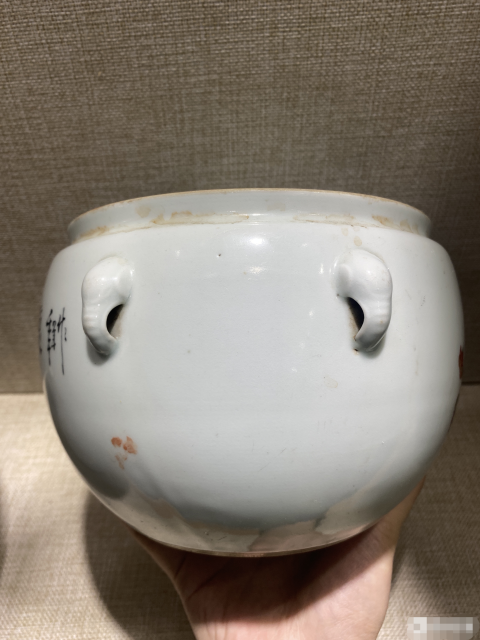 古玩陶瓷民國牡丹花卉紋四系粥罐拍賣，當(dāng)前價(jià)格258元