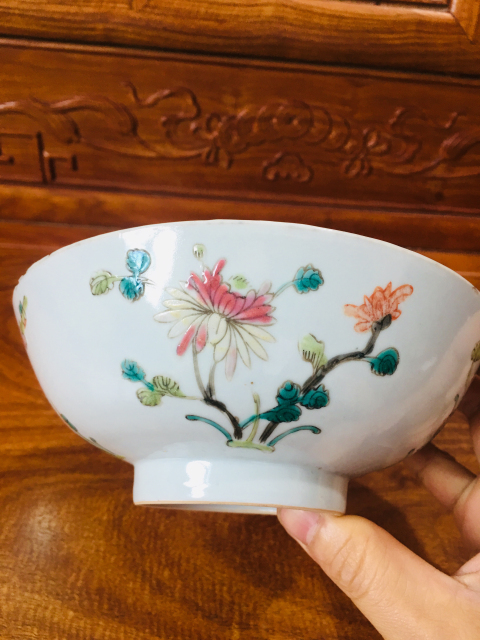 中国美術 古玩 粉彩花卉紋樣皿 中国美術 古玩 粉彩花卉詩文紋樣皿 劉錦豐造