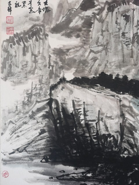 古玩字畫中美協(xié)中書協(xié)雙協(xié)會員北大藝術(shù)系客座教授祝家鋒大塊文章斗方山水拍賣,當(dāng)前價格699元