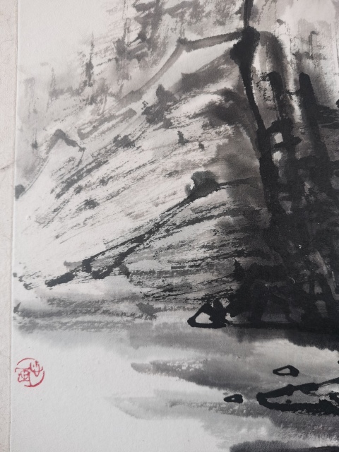 古玩字畫中美協(xié)中書協(xié)雙協(xié)會員北大藝術(shù)系客座教授祝家鋒大塊文章斗方山水拍賣,當(dāng)前價格699元
