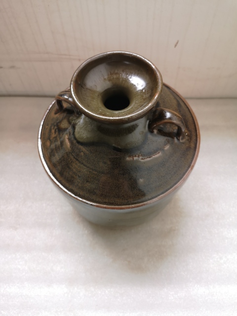 古玩陶瓷磁州窯窯變黑釉雙系瓶拍賣,當前價格680元